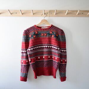 Susan Bristol vintage hand embroidered wool sweater